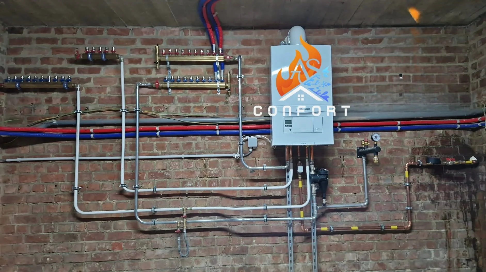 Installation complète d’une chaudière Vaillant et de ses circuits